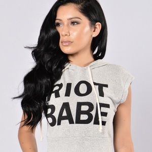 Fashion Nova Riot Babe Cropped Hoodie